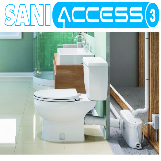 Up Flushers: SANIFLO : SANIACCESS3 Macerating pump only. For use with  Saniflo rear outlet toilets., UP-FLUSHER PUMPS, 001-082