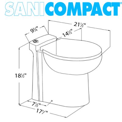 SANIFLO : SANICOMPACT One piece toilet with macerator built into the base. Can be uses with a vanity. #5