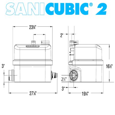 SANIFLO : SANICUBIC 2 Waste and Grey water only. Heavy Duty Grinder, Duplexe System #4