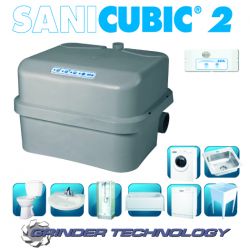 SANIFLO : SANICUBIC 2 Waste and Grey water only. Heavy Duty Grinder, Duplexe System