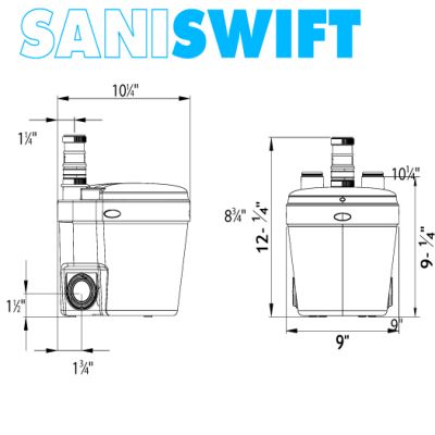 SANIFLO : SANISWIFT Grey water only. Medium duty. 14' lift. #4